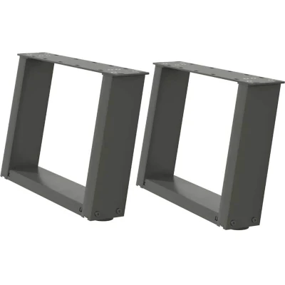 Image of vidaXL U Shaped Coffee Table Legs 2 Pieces Anthracite 40 x (30 31) cm Steel