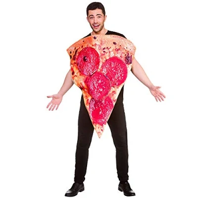 Image of Wicked Costumes Adult Funny Pizza Slice Fancy Dress Costume One Size