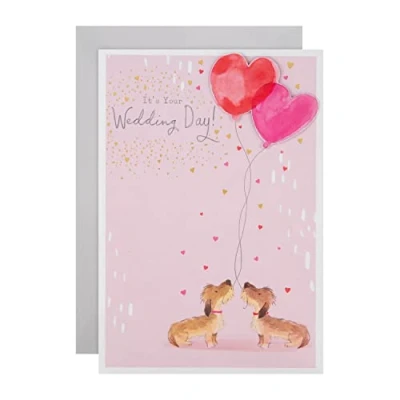Image of Hallmark Wedding Day Card Cute Puppy Dogs Design