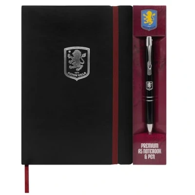 Image of Aston Villa F.C. Notebook &amp; Pen A5 Executive Premium OFFICIAL Football Gift, Black