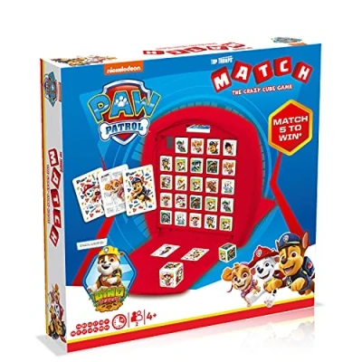 Image of Top Trumps Paw Patrol Match The Crazy Cube game, play with Nickelodeon’s characters from Skye, Marshall, Chase, Rubble and Rocky, travel board gift toy for boys girls aged 4.