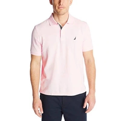 Image of Nautica Men&#039;s Performance Pique Polo Shirt, Cradle Pink, XXL