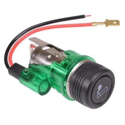 Image of Cigarette Lighter Auxiliary Power Socket Green 12V