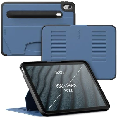 Image of ZUGU iPad 10.9 Case for 10th Generation (2022) Ultra Slim Protective Cover Apple Pencil Holder Convenient 8 Angle Magnetic Stand &amp; Auto Sleep/Wake [ inch, Slate Blue ]