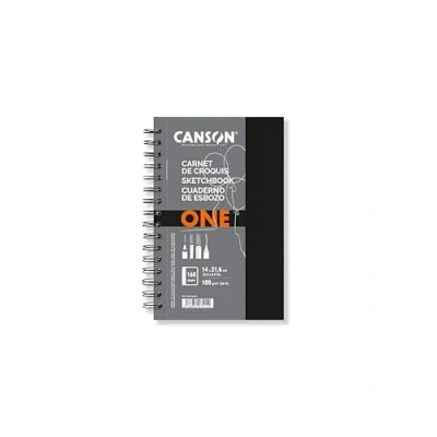 Image of Canson ArtBook ONE 14x21.6cm spiral bound sketchbook including 80 sheets of 100gsm drawing paper