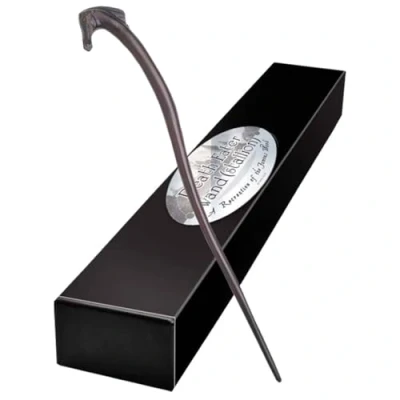 Image of The Noble Collection Death Eater Stallion Character Wand 13in (33cm) Wizarding World With Name Tag Harry Potter Film Set Movie Props Wands