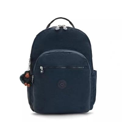 Image of Kipling Women&#039;s Seoul Extra Large 17 Laptop Backpack, Durable, Roomy with Padded Shoulder Straps, School Bag, True Blue T2, 13.5&quot; L x 18.25&quot; H 7.75&quot; D