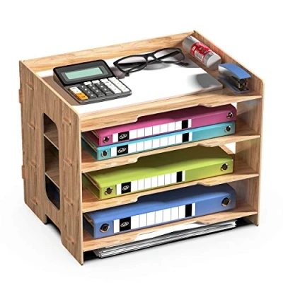 Image of JOPOO Office File Tray, A4 Desk Tidy Organiser, 4 Tier Document/Paper/Letter Tray