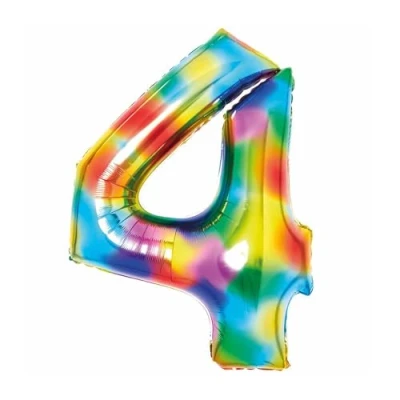 Image of Amscan 9913127 Large Number Bright Rainbow 4