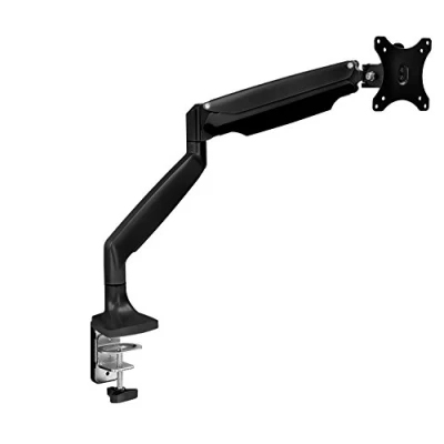 Image of Mount It! Single Monitor Arm Desk Gas Spring Full Motion Articulating Height Adjustable Fits 21 22 23 24 27 30 32 Inch VESA Compatible Computer Screen Clamp and Grommet Base