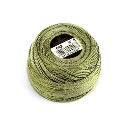 Image of DMC Cotton Perle Thread Size 8 642 per 10 Gram Ball
