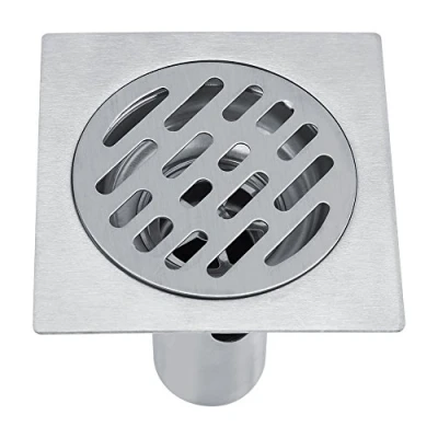 Image of Zerodis 304 Stainless Steel 4 Inch Square Anti Odor Shower Floor Drain with Removable Strainer