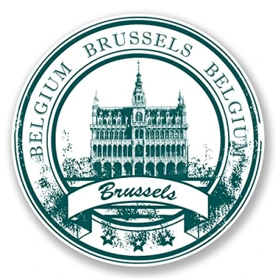 Image of 2 x 10cm Brussels Belgium Vinyl Sticker Decal Travel Luggage Tag Laptop #6774 (10cm 10cm)