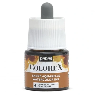 Image of Pébéo Colorex Ink 45 ml Natural Sienna Watercolour Pebéo Velvety Brown Multi Tool Drawing All Media