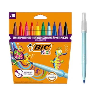 Image of BIC Kids Visaquarelle Colouring Pens 10 Pack, Multicolor