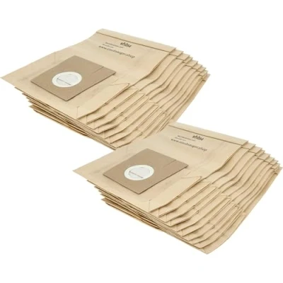 Image of vhbw 20x Vacuum Cleaner Bag compatible with Bosch Activa 61, 63, 60, 62, 64, 65, 66, 67, 68, 69 Cleaner, paper, 25 cm x 19 cm, Sand Coloured