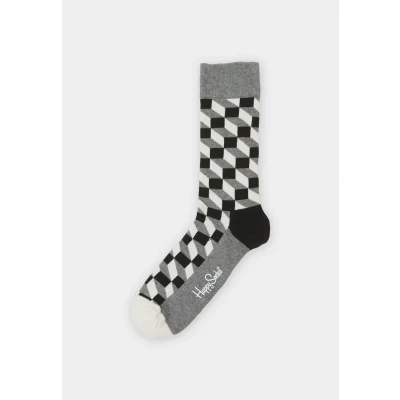 Image of Happy Socks Filled Optic SOCK Unisex Socks, Size: 7.5 11.5, Black multi