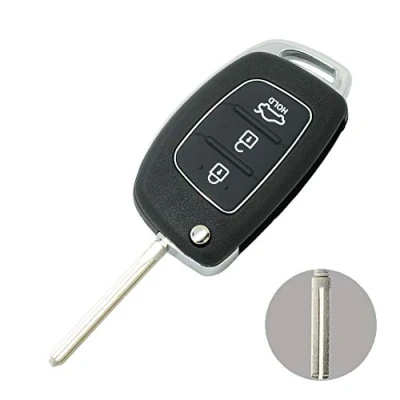 Image of BROVACS Replacement Key Shell Compatible with HYUNDAI Santa Fe ix45 3 Button Keyless Entry Remote Flip Case Fob PG180C