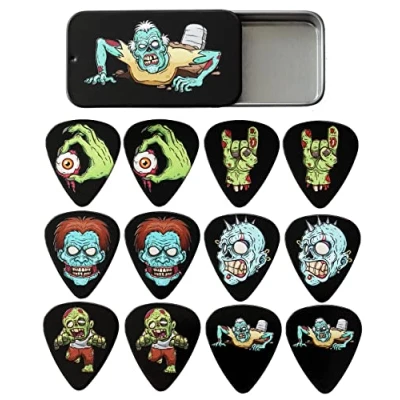 Image of Tin of 12 Zombie Guitar Plectrums Harmony Picks