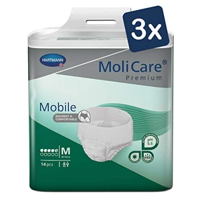 Image of MoliCare Premium Mobile Disposable Pull Up Pants: Discreet Use for Woman and Men with Incontinence; 5 Drops, Size M, Pack of 42