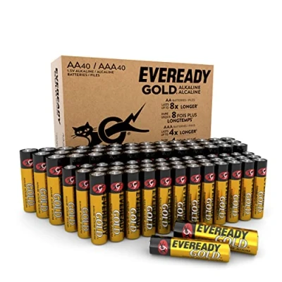 Image of Eveready Gold Alkaline AA+AAA Batteries, (80 Pack) Combo Pack