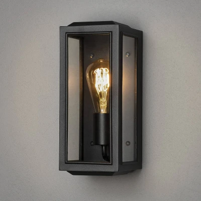 Image of Konstsmide Carpi outdoor wall light, black, 12.5 x 30 cm