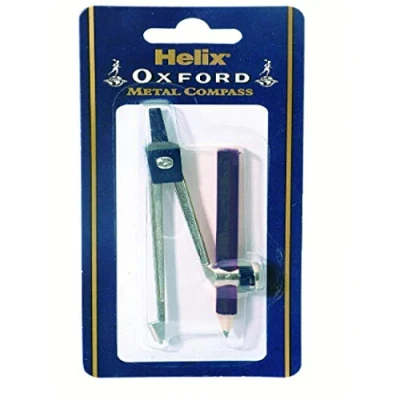 Image of WES Helix Metal Compass Oxford with a pencil (1 Compass)
