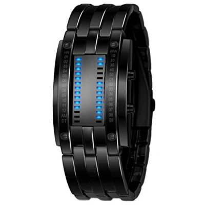 Image of Digital Watch, YAHE Men&#039;s Alloy LED Date Display Bracelet Wrist Sports Watch (Black,7.8 inch)