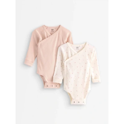 Image of 2 pack ribbed wrap bodysuits