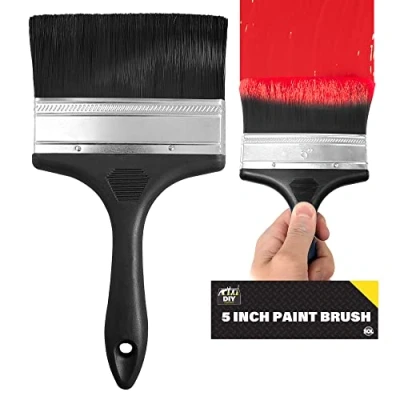 Image of SOL Large Paint Brush 5 Inch, No Bristle Loss, Ideal Masonry Brush, Plastering Wallpaper Emulsion Pasting Fence Paste for Wallpapering