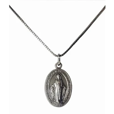 Image of THE MIRACULOUS MEDAL WITH CHAIN ORIGINAL ONE 100% MADE IN ITALY MEDALS OF PATRON SAINTS