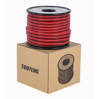 Image of TUOFENG18awg Silicone Electrical Wire Extension Cable Cord 40 Meter Reel [Black 20 m Red m] 2 Conductor Parallel line Flexible 0.8mm² Hook Up Oxygen Free Strands Tinned Copper