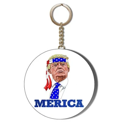 Image of Gift Insanity DONALD TRUMP AMERICAN FLAG TIE AND BANDANA POP ART 58mm CHAIN KEYRING BOTTLE OPENER