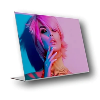 Image of EPOSGEAR® 5 x A5 Landscape Angled Perspex Acrylic Lean Back to Counter Menu Leaflet Flyer Poster Holder Display Stands