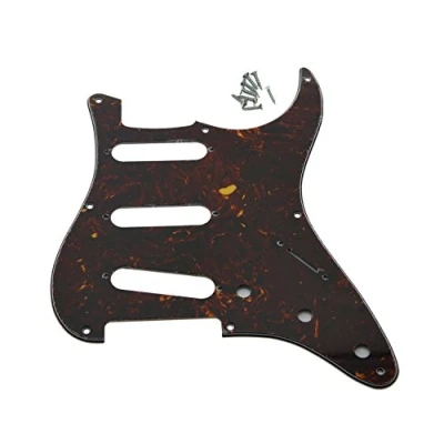 Image of KAISH 8 Hole Vintage Strat SSS Guitar Pickguard ST Scratch Plate for USA/Mexico Stratocaster/Strat Dark Tortoise