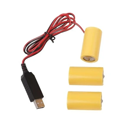 Image of GMBYLBY 3.1ft Eliminators Cable USB To LR14 C Battery Power Extension Cord Replace 3pcs Batteries 4.5V
