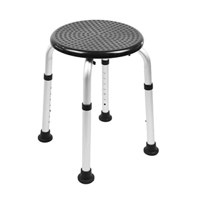 Image of PEPE Round Shower Stools for Elderly, Bath Seats Adults, Disabled Bathroom Chairs and Stools, Non Slip Seat Adjustable, to Sit On, Black Chair, Free Assembly