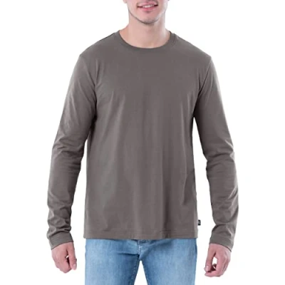 Image of Lee Men&#039;s Long Sleeve Cotton T Shirt, Smocked Pearl, 42/44