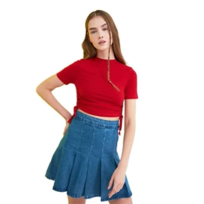 Image of Trendyol FeMan Slim fit Bodycon Crew Neck Knit Blouse Red