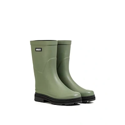 Image of Aigle Women&#039;s Mid Rain Boot, 9014 Olivine, 7.5 UK