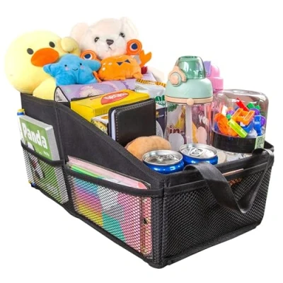 Image of SURDOCA Car Seat Organiser for Back or Front Seat, Storage kids, Caddy Organizer Office Files, Books, Toys, Snacks, Drinks, Cups
