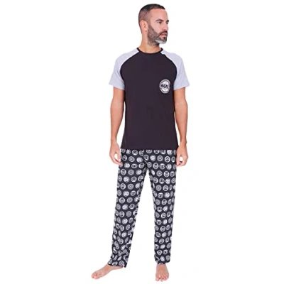 Image of MARVEL THE AVENGERS Mens Long Pyjama Set (Large) Black