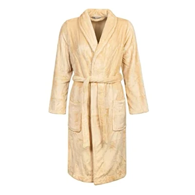 Image of HEAT HOLDERS Ladies Fleece Dressing Gown Womens Luxury Soft Winter Warm Bathrobe without Hood (XL, Cream)