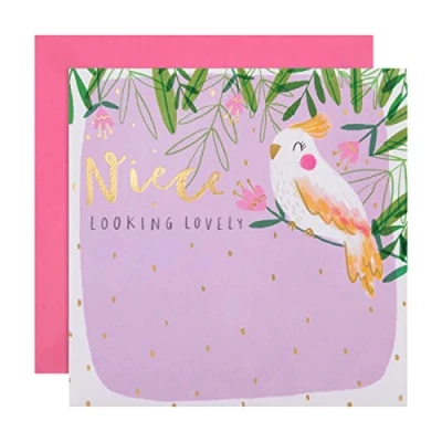 Image of Hallmark Birthday Card for Niece Contemporary Cute Cockatiel Design