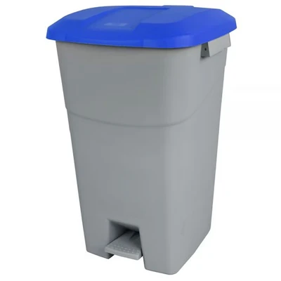 Image of Tayg 60 Litre Waste Container with Pedal, Grey Base and Blue Lid