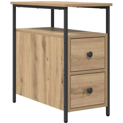 Image of Bedside Cabinet with Drawer Artisan oak Iron and particle board Vidaxl