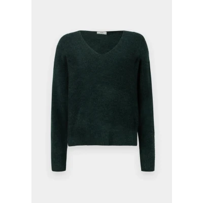 Image of JdY Women&#039;s Jdyelanora L/S V Neck Jumper. KNT Noos Knit, Scarab/Detail: Melange, XS