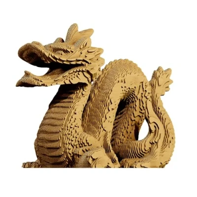 Image of CARTONIC Dragon: A captivating journey of assembly and creativity Cardboard 3D Puzzle transforms into Embossed Figure Dragon Made Recycled