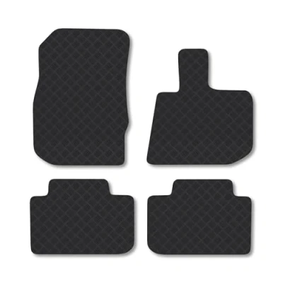 Image of Rubber Car Mats Compatible with BMW X3 G01 (2017 ) Tailored Fit Floor Set Accessory Black Custom 4 Pieces Clips Anti Slip Backing, Heavy Duty &amp; Waterproof