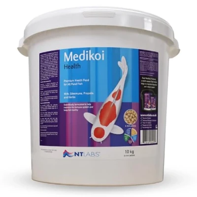 Image of NT Labs Medikoi Health, Complete Feed For All Pond Fish, Ideal Spring, Summer and Autumn Feeding, Contains Propolis, Maintains Immune System, Koi Fish Food (10 kg)(6 mm)(Standard)